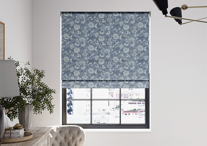 Bird Garden, Denim - Twist&Fit Roman Blind - Image 3